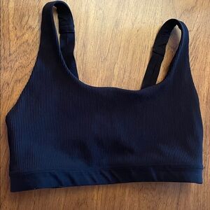 Athleta Black Ribbed Activewear Top